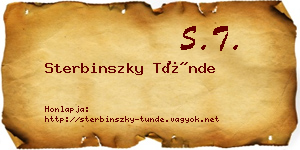 Sterbinszky Tünde névjegykártya