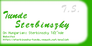 tunde sterbinszky business card